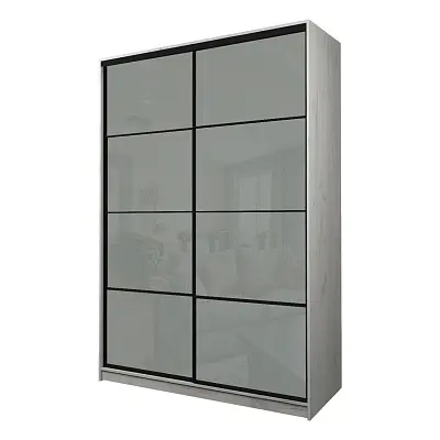 картинка Шкаф-купе 2-х дверный МАКС с светло-серой пленкой Oracal от магазина КУПИ КУПЕ
