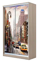 Картинка Шкаф-купе 2-х дверный с фотопечатью Городской пейзаж 2400 1362 620 от интернет-магазина Купи-купе