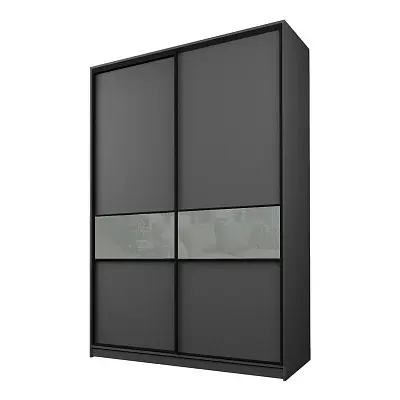 картинка Шкаф-купе 2-х дверный МАКС со вставками с светло-серой пленкой Oracal от магазина КУПИ КУПЕ