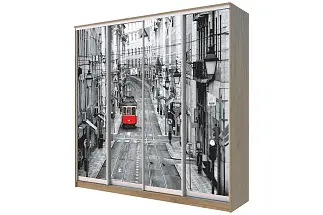Картинка Шкаф-купе 4-х дверный с фотопечатью Лондон 2300 2366 420 от интернет-магазина Купи-купе