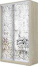 Картинка Шкаф-купе 2-х дверный с пескоструйным рисунком Лист 2400 1362 620 от интернет-магазина Купи-купе