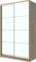 Картинка Шкаф-купе 2-х дверный с матовым стеклом с разделителем 2400 1682 620 от интернет-магазина Купи-купе