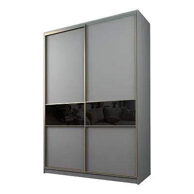 картинка Шкаф-купе 2-х дверный МАКС со вставками с черной пленкой Oracal от магазина КУПИ КУПЕ