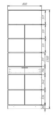 картинка Шкаф ЭКОН распашной 2-х дверный с ящиком с полками от магазина КУПИ КУПЕ
