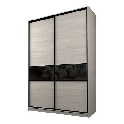 картинка Шкаф-купе 2-х дверный МАКС со вставками с черной пленкой Oracal от магазина КУПИ КУПЕ