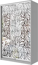Картинка Шкаф-купе 2-х дверный с пескоструйным рисунком Лист 2400 1200 620 от интернет-магазина Купи-купе