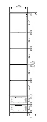 картинка Шкаф ЭКОН распашной 1 дверный с 2-мя ящиками с полками с зеркалом от магазина КУПИ КУПЕ