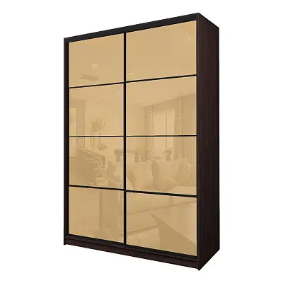 картинка Шкаф-купе 2-х дверный МАКС с бежевой пленкой Oracal от магазина КУПИ КУПЕ