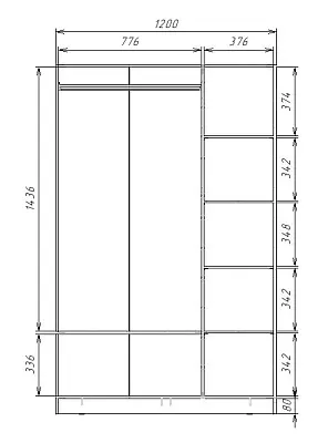 картинка Шкаф ЭКОН распашной 3-х дверный магазин КУПИ КУПЕ является производителем корпусной мебели картинка Шкаф ЭКОН распашной 3-х дверный от магазина КУПИ КУПЕ