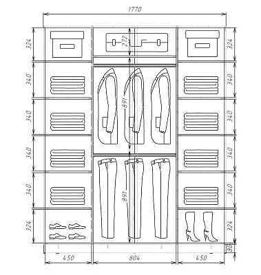 картинка Шкаф-купе 3-х дверный с пескоструйным рисунком Ромб большой матовый 2200 1770 620 от магазина КУПИ КУПЕ