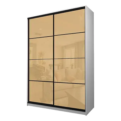 картинка Шкаф-купе 2-х дверный МАКС с бежевой пленкой Oracal от магазина КУПИ КУПЕ