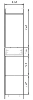 картинка Шкаф ЭКОН распашной 1 дверный с 1-им ящиками со штангой от магазина КУПИ КУПЕ