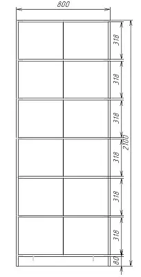 картинка Шкаф ЭКОН 2-х дверный распашной с полками с 2-мя зеркалами от магазина КУПИ КУПЕ