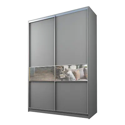 картинка Шкаф-купе 2-х дверный МАКС с зеркальной вставкой с пескоструйным рисунком от магазина КУПИ КУПЕ