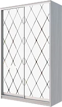 Картинка Шкаф-купе 2-х дверный с пескоструйным рисунком Ромб большой матовый 2200 1200 620 от интернет-магазина Купи-купе