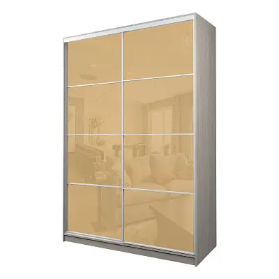 картинка Шкаф-купе 2-х дверный МАКС с бежевой пленкой Oracal от магазина КУПИ КУПЕ