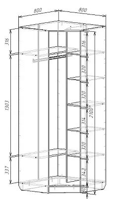 картинка Шкаф ЭКОН угловой от магазина КУПИ КУПЕ