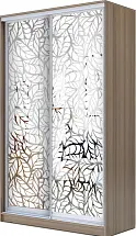 Картинка Шкаф-купе 2-х дверный с пескоструйным рисунком Лист 2300 1682 420 от интернет-магазина Купи-купе