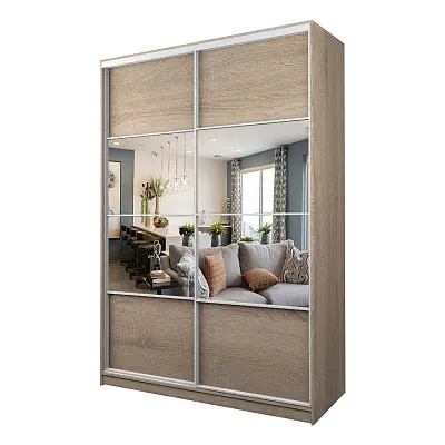 картинка Шкаф-купе 2-х дверный МАКС с зеркалом по центру от магазина КУПИ КУПЕ