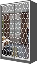 Картинка Шкаф-купе 2-х дверный с пескоструйным рисунком Сетка 2300 1500 420 от интернет-магазина Купи-купе