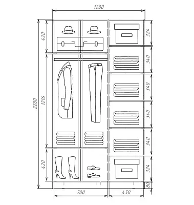 картинка Шкаф-купе 2-х дверный с пескоструйным рисунком Горизонтальные полосы №26 2200 1200 620 от магазина КУПИ КУПЕ
