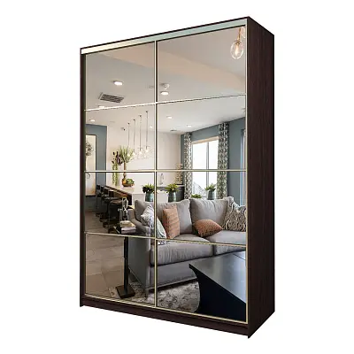 картинка Шкаф-купе 2-х дверный МАКС с 2-мя зеркалами от магазина КУПИ КУПЕ