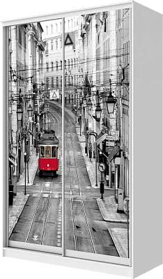картинка Шкаф-купе 2-х дверный с фотопечатью Лондон, трамвай от магазина КУПИ КУПЕ
