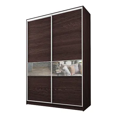 картинка Шкаф-купе 2-х дверный МАКС с зеркальной вставкой с пескоструйным рисунком от магазина КУПИ КУПЕ