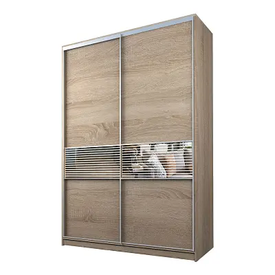 картинка Шкаф-купе 2-х дверный МАКС с зеркальной вставкой с пескоструйным рисунком от магазина КУПИ КУПЕ