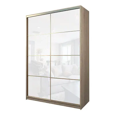 картинка Шкаф-купе 2-х дверный МАКС с белой пленкой Oracal от магазина КУПИ КУПЕ