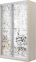 Картинка Шкаф-купе 2-х дверный с пескоструйным рисунком Лист 2200 1362 620 от интернет-магазина Купи-купе