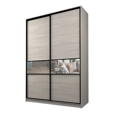 картинка Шкаф-купе 2-х дверный МАКС с зеркальной вставкой с пескоструйным рисунком от магазина КУПИ КУПЕ