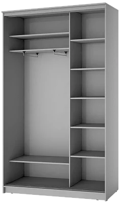 картинка 2-х дверный шкаф купе с цветной пленкой Темно-серый №073 2400 1682 420 от магазина КУПИ КУПЕ