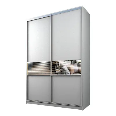 картинка Шкаф-купе 2-х дверный МАКС с зеркальной вставкой с пескоструйным рисунком от магазина КУПИ КУПЕ