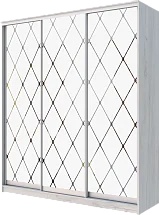 Картинка Шкаф-купе 3-х дверный с пескоструйным рисунком Ромб большой матовый 2400 2014 620 от интернет-магазина Купи-купе