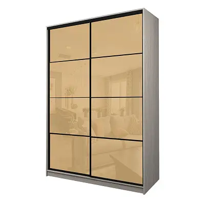 картинка Шкаф-купе 2-х дверный МАКС с бежевой пленкой Oracal от магазина КУПИ КУПЕ