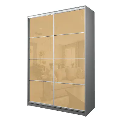 картинка Шкаф-купе 2-х дверный МАКС с бежевой пленкой Oracal от магазина КУПИ КУПЕ