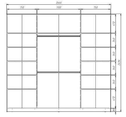 картинка Шкаф-купе 3-х дверный МАКС с пленкой Oracal Шоколад от магазина КУПИ КУПЕ