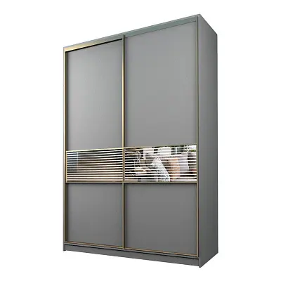 картинка Шкаф-купе 2-х дверный МАКС с зеркальной вставкой с пескоструйным рисунком от магазина КУПИ КУПЕ