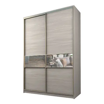 картинка Шкаф-купе 2-х дверный МАКС с зеркальной вставкой с пескоструйным рисунком от магазина КУПИ КУПЕ