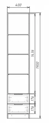 картинка Шкаф ЭКОН распашной 1 дверный с 2-мя ящиками с полками от магазина КУПИ КУПЕ