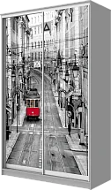 Картинка Шкаф-купе 2-х дверный с фотопечатью Лондон, трамвай 2400 1200 620 от интернет-магазина Купи-купе