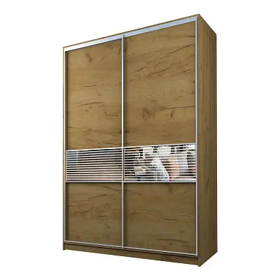 картинка Шкаф-купе 2-х дверный МАКС с зеркальной вставкой с пескоструйным рисунком от магазина КУПИ КУПЕ