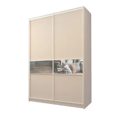 картинка Шкаф-купе 2-х дверный МАКС с зеркальной вставкой с пескоструйным рисунком от магазина КУПИ КУПЕ