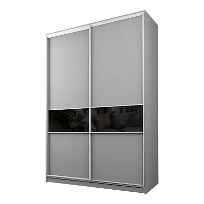 картинка Шкаф-купе 2-х дверный МАКС со вставками с черной пленкой Oracal от магазина КУПИ КУПЕ