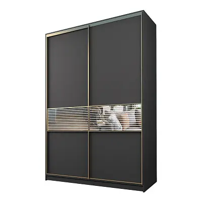 картинка Шкаф-купе 2-х дверный МАКС с зеркальной вставкой с пескоструйным рисунком от магазина КУПИ КУПЕ