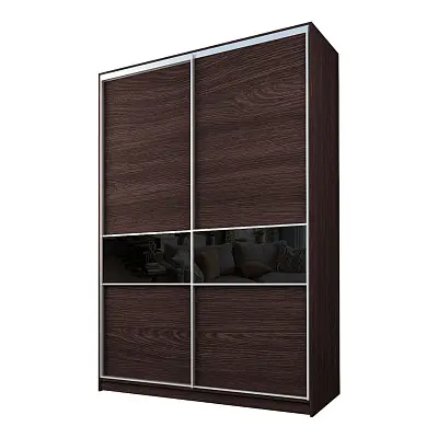 картинка Шкаф-купе 2-х дверный МАКС со вставками с черной пленкой Oracal от магазина КУПИ КУПЕ