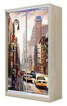 Картинка Шкаф-купе 2-х дверный с фотопечатью Городской пейзаж 2400 1200 420 от интернет-магазина Купи-купе