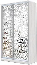 Картинка Шкаф-купе 2-х дверный с пескоструйным рисунком Лист 2200 1500 420 от интернет-магазина Купи-купе
