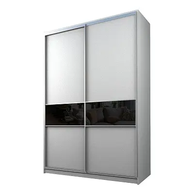 картинка Шкаф-купе 2-х дверный МАКС со вставками с черной пленкой Oracal от магазина КУПИ КУПЕ